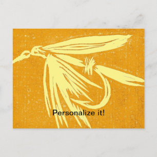 Cartes Pour Fêtes Annuelles Jaune sur jaune mouche mouche pêche mouche liage a