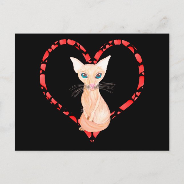 CARTES POUR FÊTES ANNUELLES JAVANESE CAT HEART (Devant)