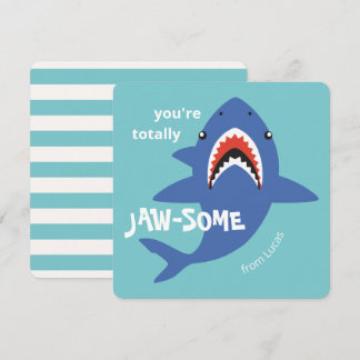 Cartes Pour Fêtes Annuelles Jaw-some shark classroom valentines day card