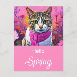 Cartes Pour Fêtes Annuelles Jazzy Kitty au début du printemps