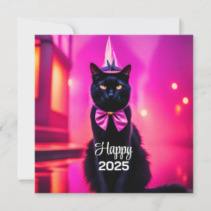 Cartes Pour Fêtes Annuelles Jazzy Kitty - Bonne année 2024