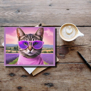 Cartes Pour Fêtes Annuelles Jazzy kitty - champ lavande