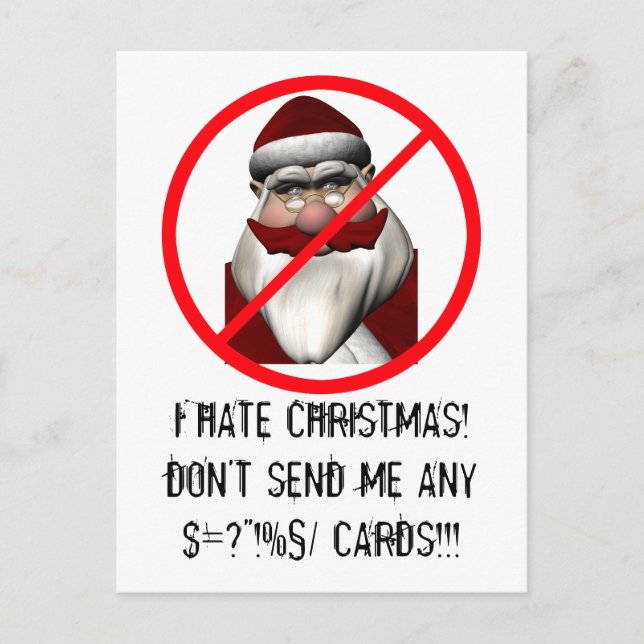 Cartes Pour Fêtes Annuelles Je déteste Noël (Devant)