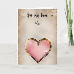 Cartes Pour Fêtes Annuelles Je donne mon cœur à la Saint-Valentin