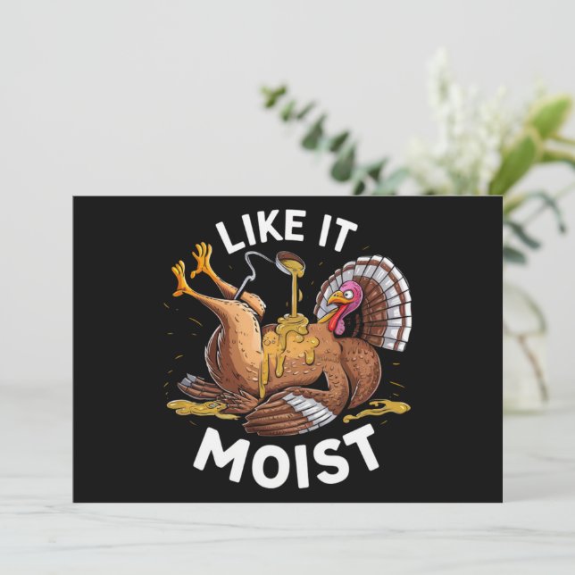 Cartes Pour Fêtes Annuelles Je L'Aime Moist Thanksgiving Turquie Gravé (Debout devant)