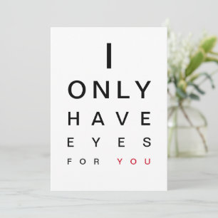 CARTES POUR FÊTES ANNUELLES JE N'AI QUE DES YEUX POUR VOUS