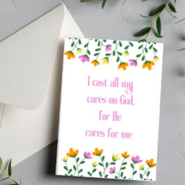 Cartes Pour Fêtes Annuelles Je Pose Toutes Mes Soins Sur Dieu Affirmation Chré