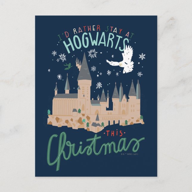 Cartes Pour Fêtes Annuelles Je préfère rester à Poudlard ce Noël (Devant)