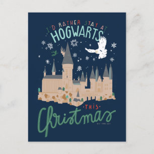 Cartes Pour Fêtes Annuelles Je Préférerais Rester À Hogwarts Ce Noël