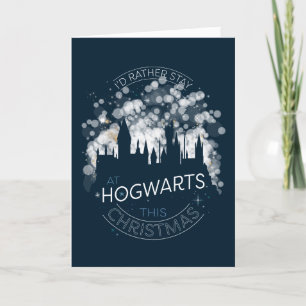 Cartes Pour Fêtes Annuelles Je préférerais rester aux HOGWARTS™ lumières magiq