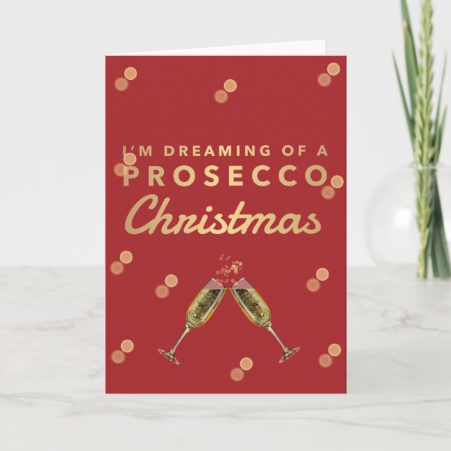 Cartes Pour Fêtes Annuelles Je rêve de Noël de Prosecco (Devant)