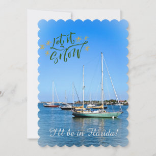 Cartes Pour Fêtes Annuelles Je serai dans la Floride ensoleillée ! Bateaux