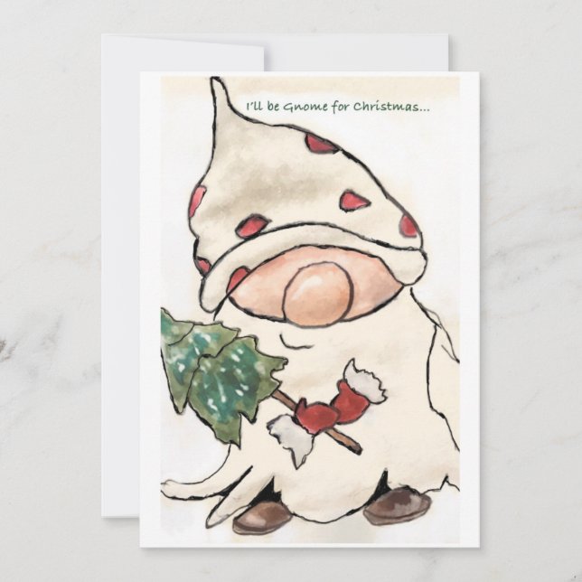 Cartes Pour Fêtes Annuelles Je serai Gnome pour Noël (Devant)