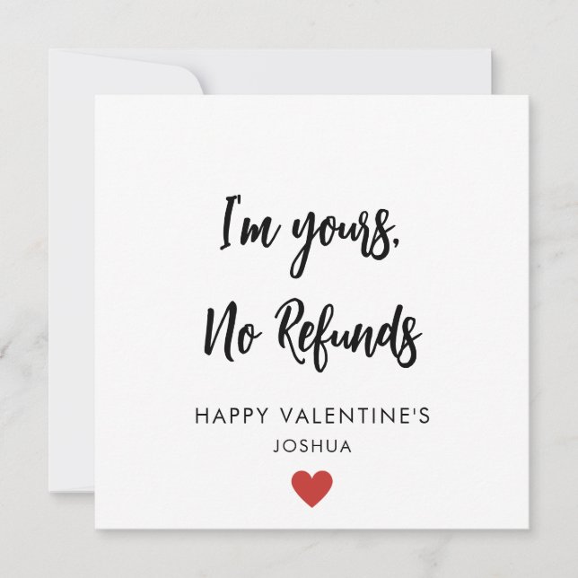 Cartes Pour Fêtes Annuelles Je suis à vous, pas de remboursement, Romantique,  (Devant)
