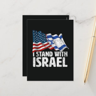 Cartes Pour Fêtes Annuelles Je suis avec Israël Drapeau américain USA