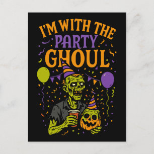 Cartes Pour Fêtes Annuelles Je suis avec le parti Ghoul Zombie, costume Hallow
