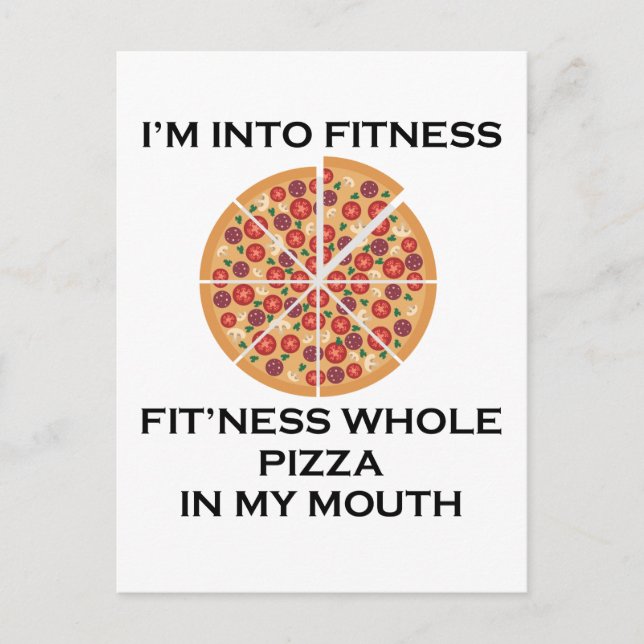 Cartes Pour Fêtes Annuelles Je suis dans Fitness Pizza (Devant)