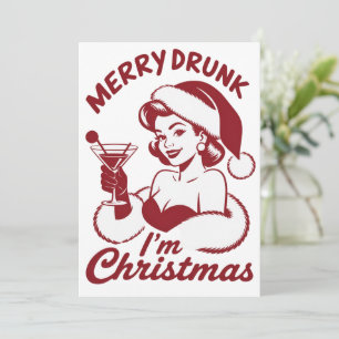 Cartes Pour Fêtes Annuelles Je suis ivre Noël Cocktail Snarky Boire