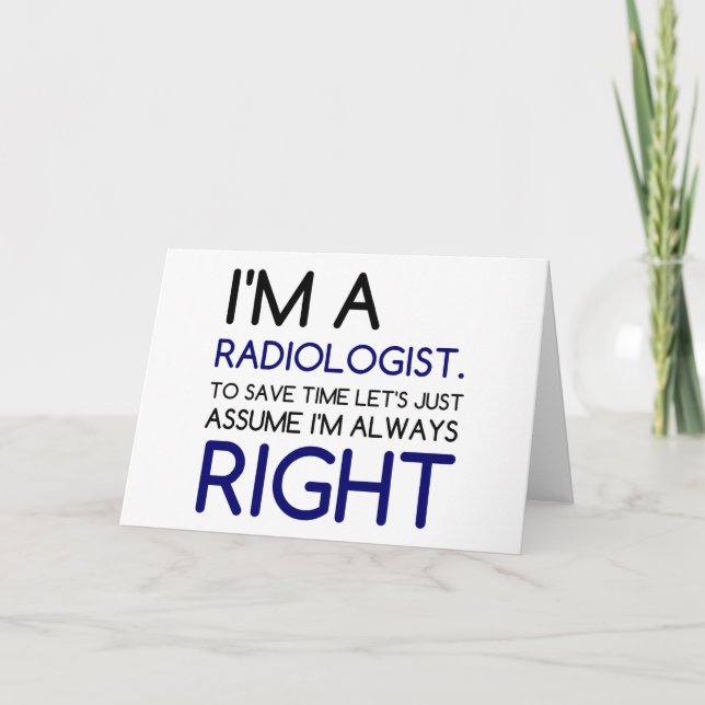 CARTES POUR FÊTES ANNUELLES JE SUIS RADIOLOGUE (Devant)