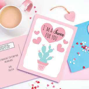 Cartes Pour Fêtes Annuelles Je suis Succa pour vous Cactus Valentine's Day Gre