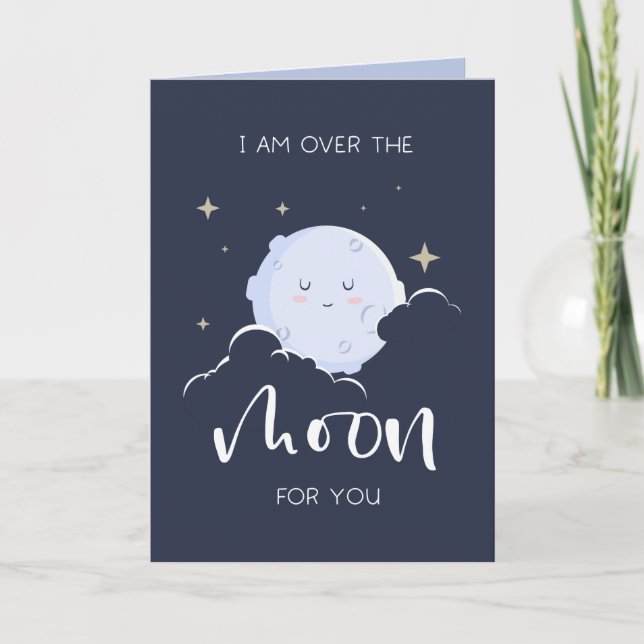 Cartes Pour Fêtes Annuelles Je Suis Sur La Lune Pour Vous Valentine (Devant)