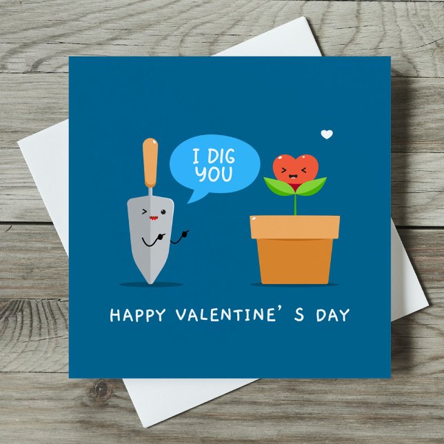 Cartes Pour Fêtes Annuelles Je T'Ai Creusé Heureuse Sainte-Valentin mignon Amo (Créateur téléchargé)