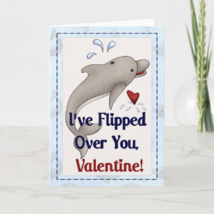 Cartes Pour Fêtes Annuelles Je t'ai renversé, Valentine Dolphin Card d1