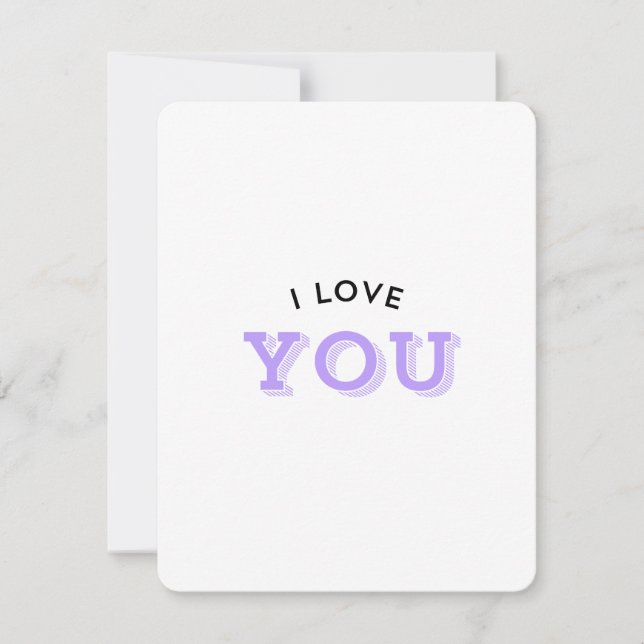 Cartes Pour Fêtes Annuelles Je T'Aime (Devant)