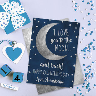 Cartes Pour Fêtes Annuelles Je t'aime à la lune et retour Saint Valentin