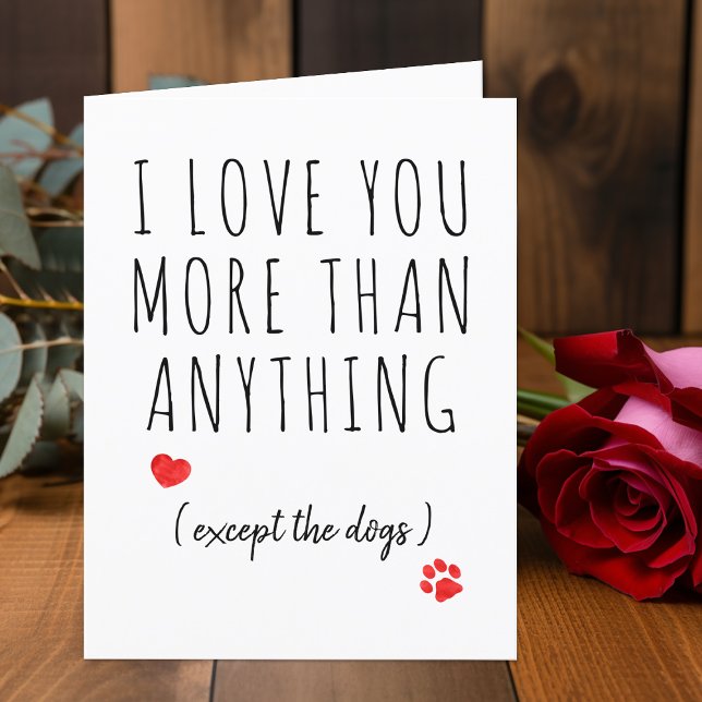 Cartes Pour Fêtes Annuelles Je t'aime Amoureux des chiens Funny Valentines Day (Créateur téléchargé)