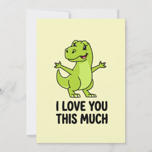 Cartes Pour Fêtes Annuelles Je t'aime autant Dinosaure mignon 