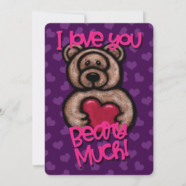 Cartes Pour Fêtes Annuelles Je t'aime Beary Much Saint Valentin  (Devant)