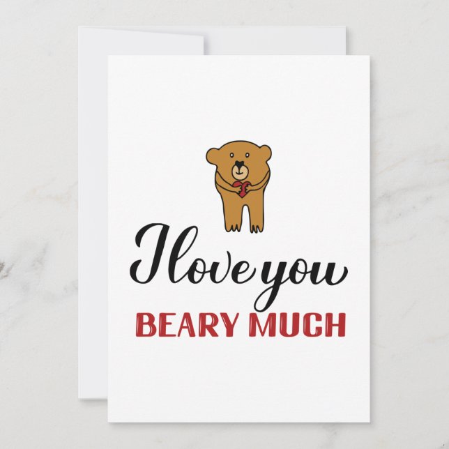Cartes Pour Fêtes Annuelles Je t'aime bien faire attention beaucoup de calligr (Devant)