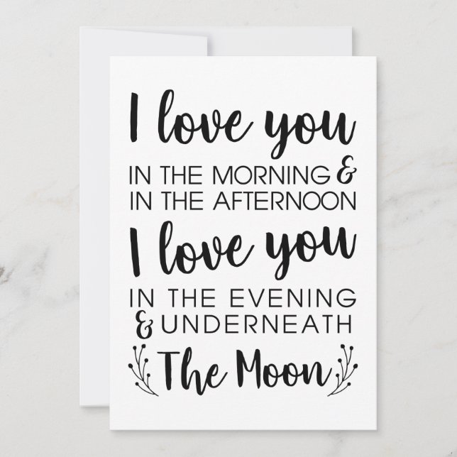 Cartes Pour Fêtes Annuelles Je t'aime Carte, Valentines Jour & Anniversaire Ca (Devant)