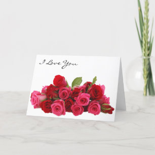 Cartes Pour Fêtes Annuelles Je T'Aime Chérie Bouquet Rose