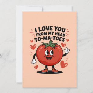 Cartes Pour Fêtes Annuelles Je t'aime de ma tête Tomates mignonnes Tomates