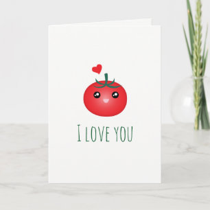 Cartes Pour Fêtes Annuelles Je t'aime de ma tête Tomates Saint Valentin