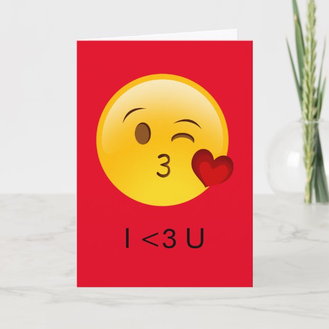 Cartes Pour Fêtes Annuelles Je t'aime Emoji Valentine's Card (Devant)