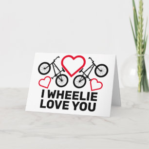 Cartes Pour Fêtes Annuelles Je t'aime en wheelie