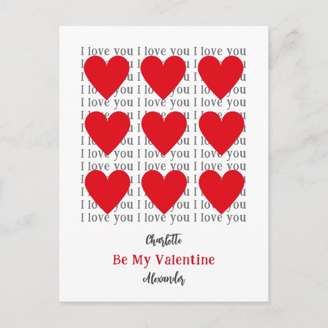 Cartes Pour Fêtes Annuelles Je t'aime être mon coeur Saint Valentin (Devant)