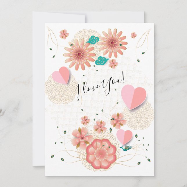 Cartes Pour Fêtes Annuelles "Je t'aime !" - Heureuse Sainte-Valentin belle (Devant)