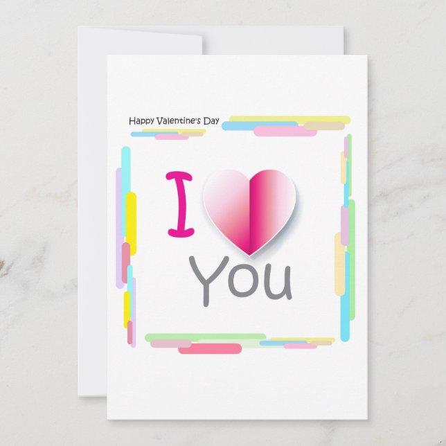 Cartes Pour Fêtes Annuelles "Je t'aime !" - Heureuse Sainte-Valentin Lovely (Devant)