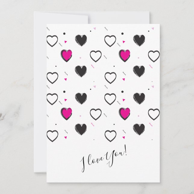 Cartes Pour Fêtes Annuelles "Je t'aime !" - Joyeuse Saint-Valentin Mignonne (Devant)