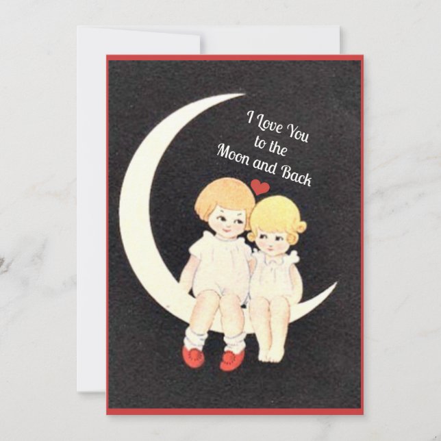 Cartes Pour Fêtes Annuelles Je t'aime jusqu'à la lune et retour (Devant)