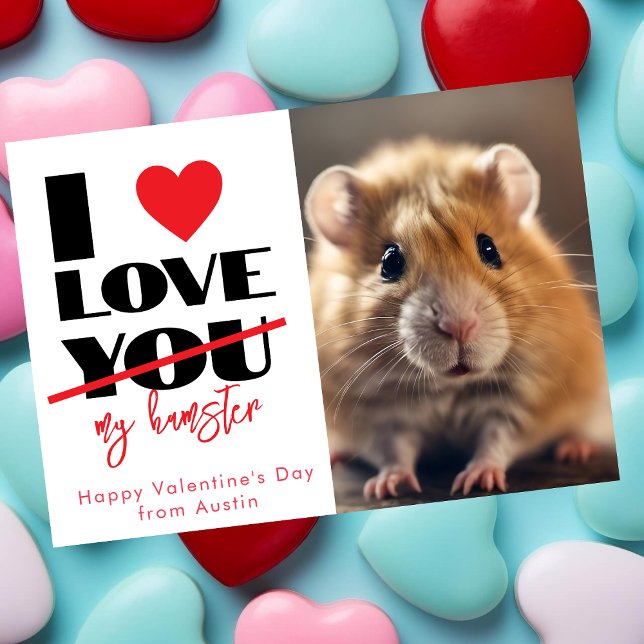 Cartes Pour Fêtes Annuelles Je t'aime mon hamster drôle Saint Valentin (Créateur téléchargé)
