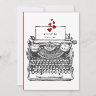 Cartes Pour Fêtes Annuelles Je t'aime   Note d'amour personnel de machine à éc