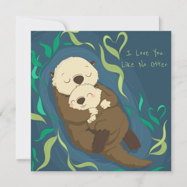 Cartes Pour Fêtes Annuelles Je t'aime pas de loup (Devant)