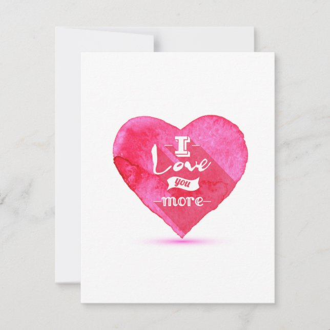 Cartes Pour Fêtes Annuelles Je t'aime plus Heart Valentine's Day Card (Devant)