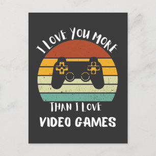 Cartes Pour Fêtes Annuelles Je T'Aime Plus Que J'Aime Les Jeux Vidéo