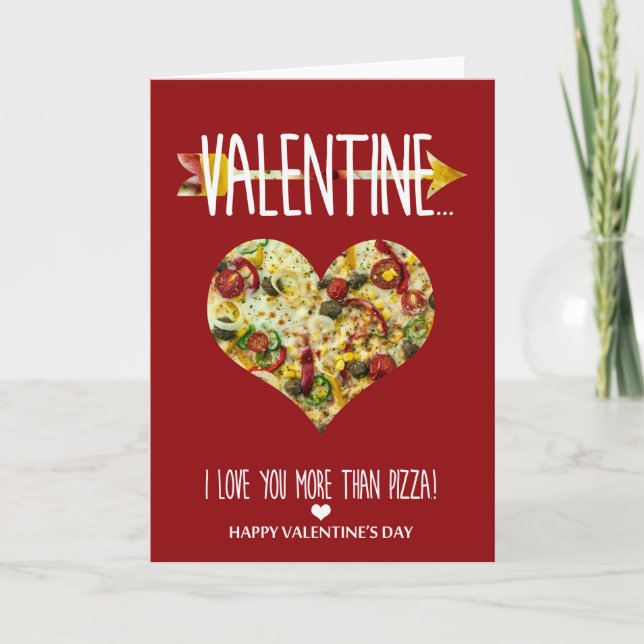 Cartes Pour Fêtes Annuelles Je t'aime plus que la pizza Saint Valentin (Devant)